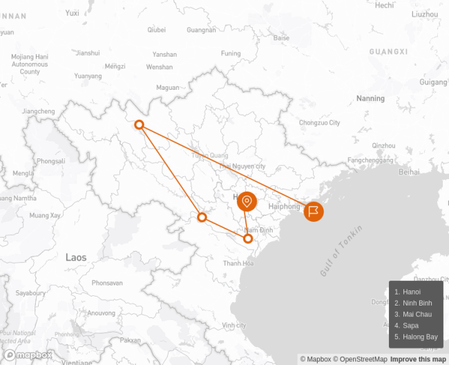 Essence Of Northern Vietnam 8 Days Route Map 140323